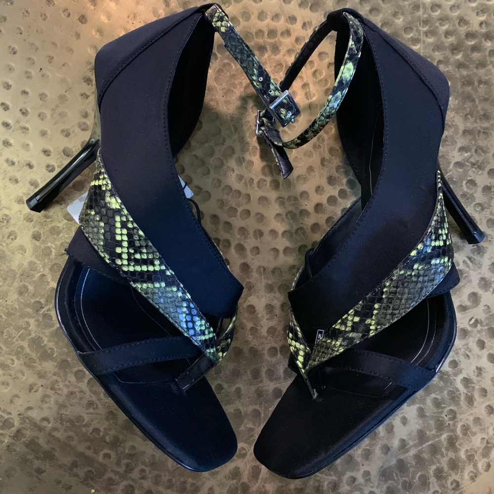 Black satin sandal